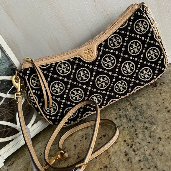 New 🖤 Tory Burch T Monogram Chenille Studio Shoulder Bag - Picture 13 of 14